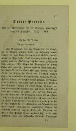 Dritte Periode. Von der Reformation bis zur Besetzung Hamburg's durch die Franzosen. 1529 - 1806