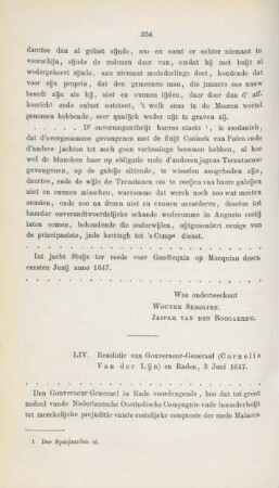 LIV. Resolutie van Gouverneur-Generaal (Cornelis Van der Lijn) en Raden, 3 Juni 1647