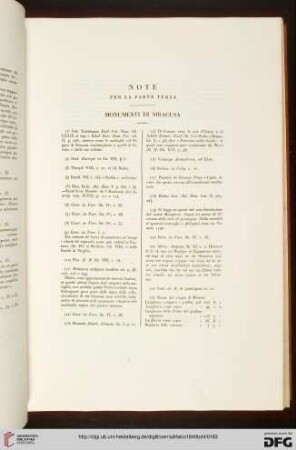 Note per la parte terza. Monumenti di Siracusa