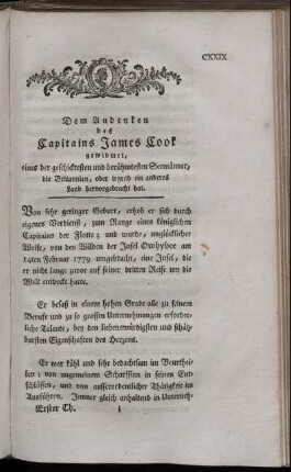 Dem Andenken des Capitains James Cook gewidmet, ...