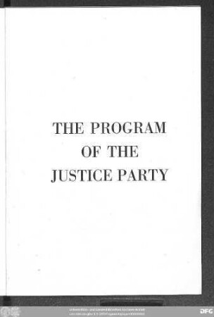 The program of the Justice Party