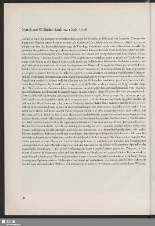 Gottfried Wilhelm Leibniz 1646-1716