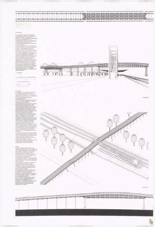 Brücken über die Zäsuren in der Landschaft schlagen. Gestaltung des Eingangsbereichs zum Erholungspark Arkenberge, Berlin-Pankow Schinkelwettbewerb 1999: Perspektivische Ansichten, Ansicht