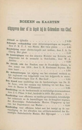 Boeken en Kaarten uitgegeven door of in depôt bij de Gebroeders van Cleef