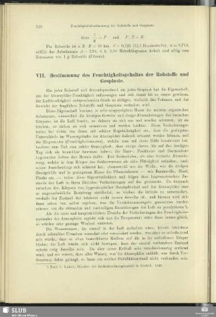 VII. Bestimmung des Feuchtigkeitsgehaltes der Rohstoffe und Gespinste