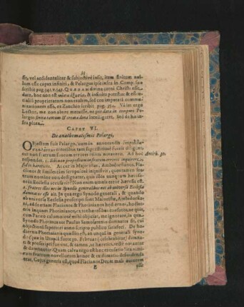 Caput VI. De anathematismis Pelargi.
