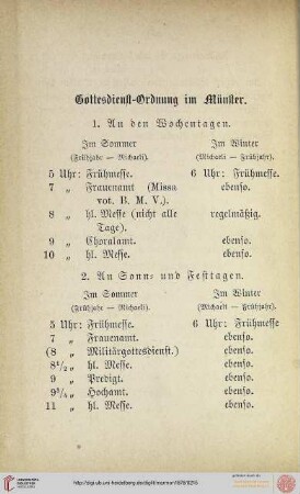 Gottesdienst-Ordnung im Münster