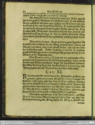 Cap. XI. Richelieu und Mazarini hatten ihre Gedancken gleichsam eingetheilet, ...