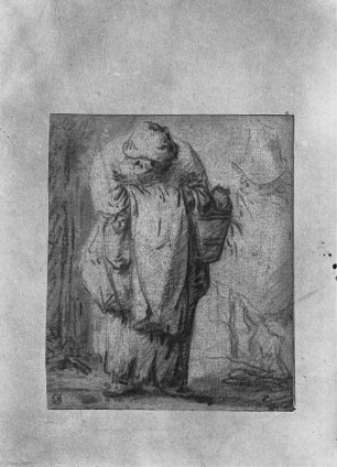 Alte Frau mit Korb