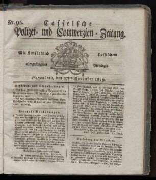 Nr. 95, Sonnabend, den 27sten November 1819