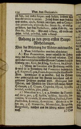 Anhang zu den zwey ersten Haupt-Abtheilungen