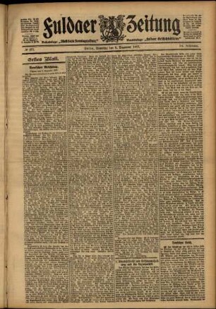 Erste Ausgabe vom Dienstag, den 03. Dezember 1907.