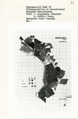 Bildungsstätten in Griechenland, Thessaloniki (Diplomarbeit bei Peter Poelzig): Plan, Bausubstanz 1:200000