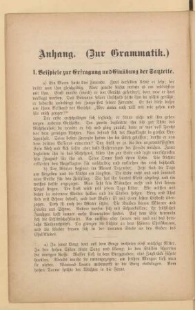 Anhang. (Zur Grammatik.)