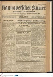 Hannoverscher Kurier : Hannoversches Tageblatt ; Morgenzeitung für Niedersachsen