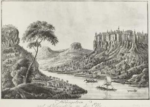 Königstein und Lilienstein an der Elbe