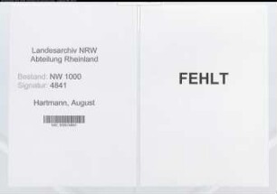 Entnazifizierung August Hartmann, geb. 00.00.0000 ()