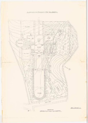 Garten Risch, Bergisch Gladbach: Gartenanlage Lageplan 1:250