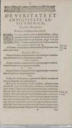 DE VERITATE ET ANTIQUITATE ARTIS CHEMICAE.