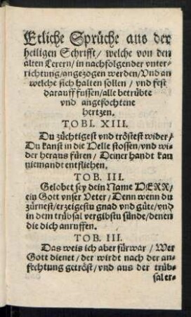 Etliche Sprüche aus der heiligen Schrifft ...
