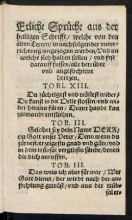 Etliche Sprüche aus der heiligen Schrifft ...