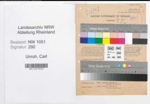 Entnazifizierung Carl Unruh , geb. 17.10.1899 (Kaufmann)