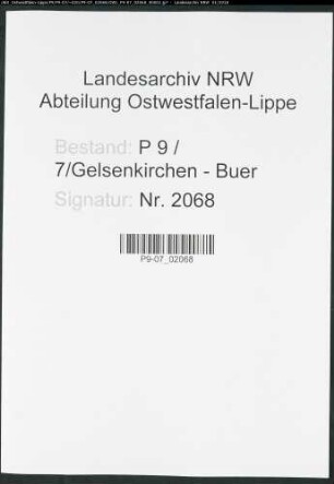 Sterberegister Standesamt Gelsenkirchen-Buer