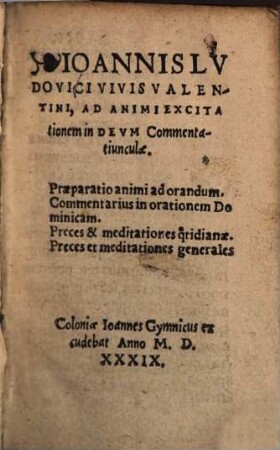 Ad animi excitationem in Deum commentatiunculae