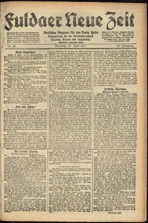 Ausgabe vom Dienstag, den 25. April 1922.