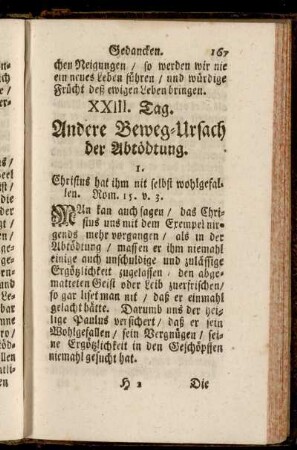 XXIII. Tag. Andere Beweg-Ursach der Abtödtung. - XXIV. Tag. Von dem Weeg deß Creutz.