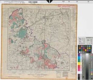 Katasteramt Lüdinghausen  Kreis Lüdinghausen, Meßtischblatt Ottmarsbocholt 4111, Farbige Einzeichnung mit Namensliste