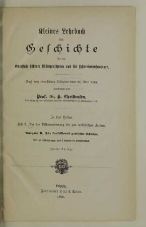 H. 2: Von der Völkerwanderung bis zum Westfälischen Frieden