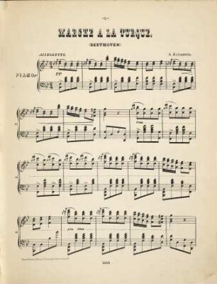 Album : favorite pianoforte pieces. Vol. 2, Marche à la Turque. Romance in E flat. Cracovienne. Tarantelle