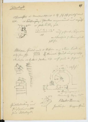 Dammtor, Jüterbog. Zisterzienserabtei Kloster Zinna, Jüterbog: Details (aus: Skizzen- und Fotoalbum 12)