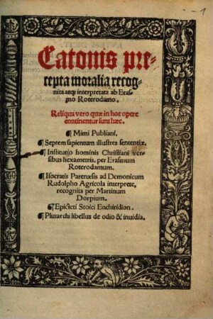 Catonis Praecepta moralia