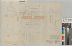 Münster (Münster) Um- und Erweiterungsbau der Chirurgischen Klinik der Universität Bettenflügel und Verbindungsgang Lageplan 1959 1 : 500 50 x 70 Pause Staatshochbauamt Münster Regierung Münster Nr. 33952