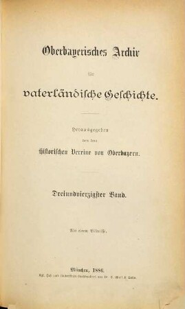 Oberbayerisches Archiv für vaterländische Geschichte. 43. 1886
