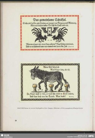 Das gemeinsame Schicksal [Proben der von der Schriftgießerei Gebr. Klingspor, Offenbach a. M. herausgegebenen Klingsporkarten]