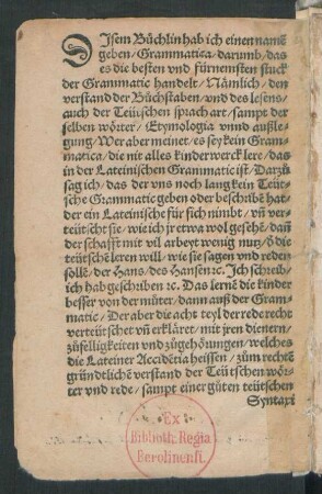 Disem Büchlin hab ich einen namen geben/ Grammatica ...