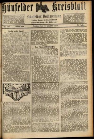Dritte Ausgabe vom Samstag, den 10. Dezember 1927.
