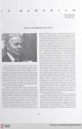 56: Otto von Simson (1912-1993)