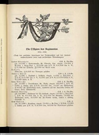 Die Offiziere des Regimentes 1914-1918