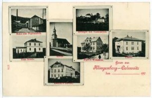 Klingenberg-Colmnitz. Schule, Kirche, Pfarre, Rittergut, Papierfabrik und Gasthof