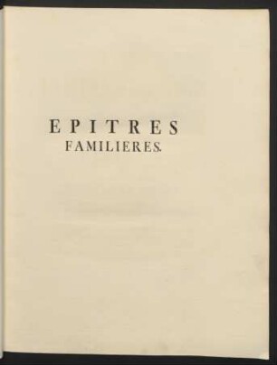 Epitres Familieres.