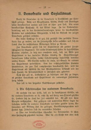 II. Demokratie und Sozialismus