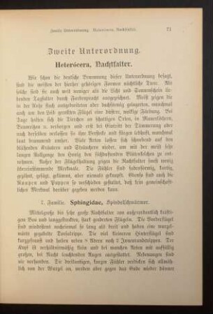 Zweite Unterordnung. Heterócera, Nachtfalter.