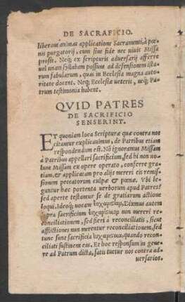Quid Patres De Sacrifio Senserint.