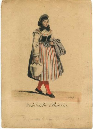 „Wendische Bäuerin“ : Kleidung - sorbische Tracht. Ort: Hornja Łužica / Oberlausitz. Wendische Bäuerin.
