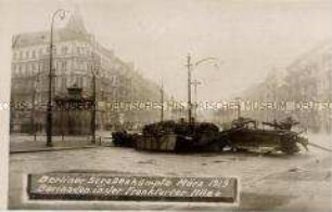Barrikaden in der Frankfurter Allee