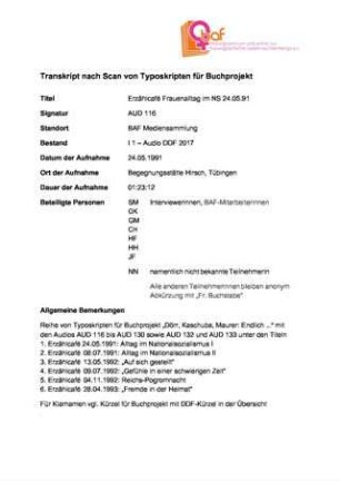"Frauenalltag im Nationalsozialismus", Erzählcafé zu gleichnamiger Reihe, 1/6 Kopie